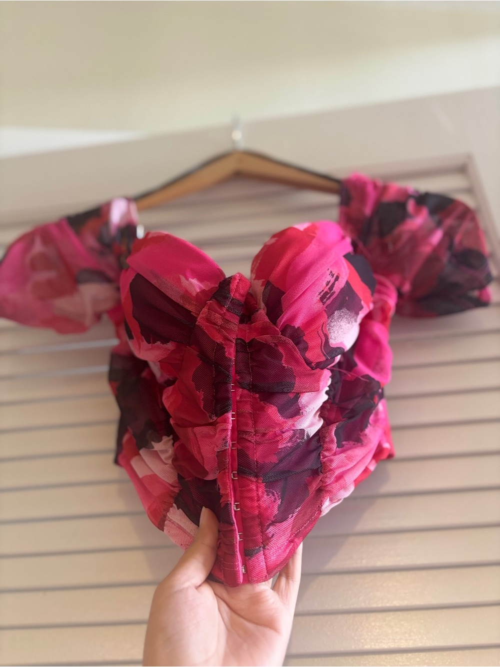 Pink Floral Corset Top + Matching skirt